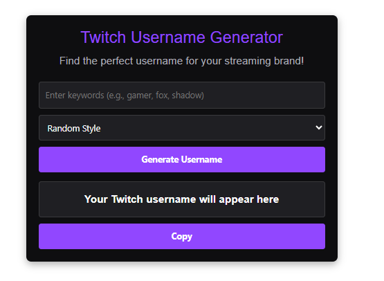 Twitch Username Generator