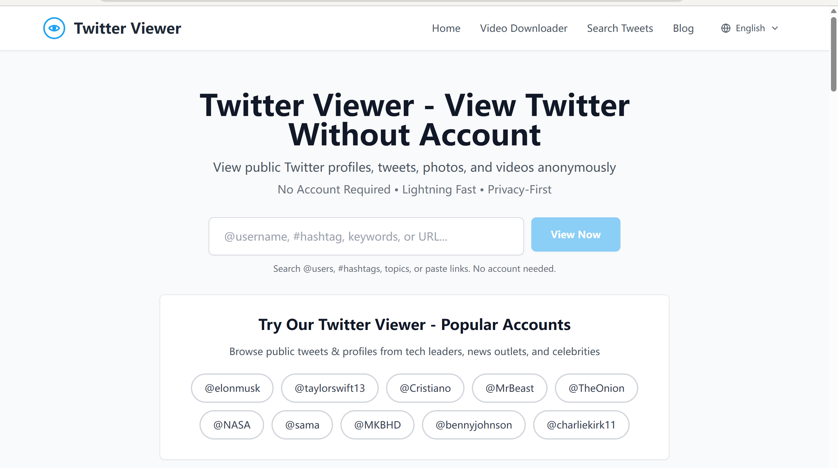Twitter Web Viewer