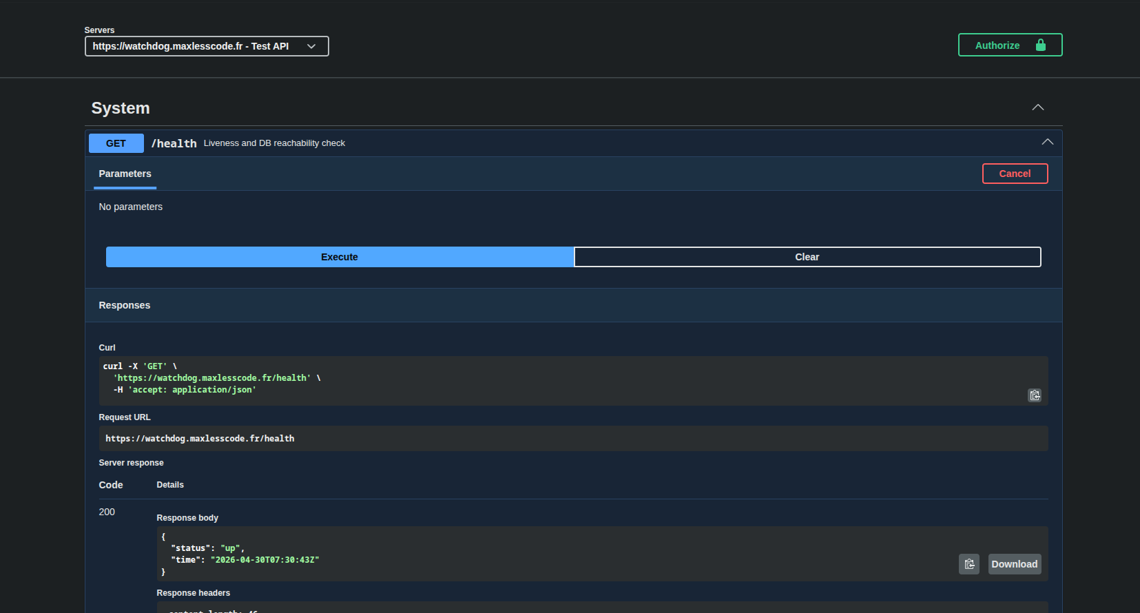 Watchdog API