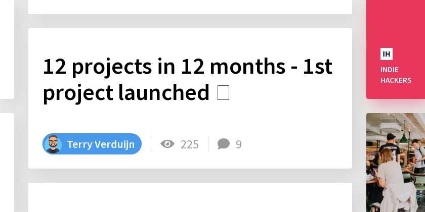 12 projects in 12 months - 1st project launched 🚀 - Indie Hackers