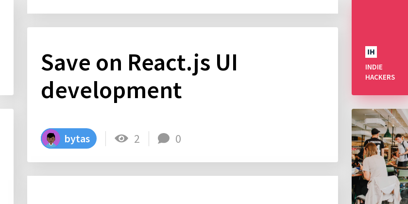 Save on React.js UI development image.