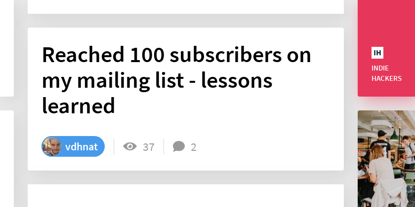 Reached 100 subscribers on my mailing list - lessons learned