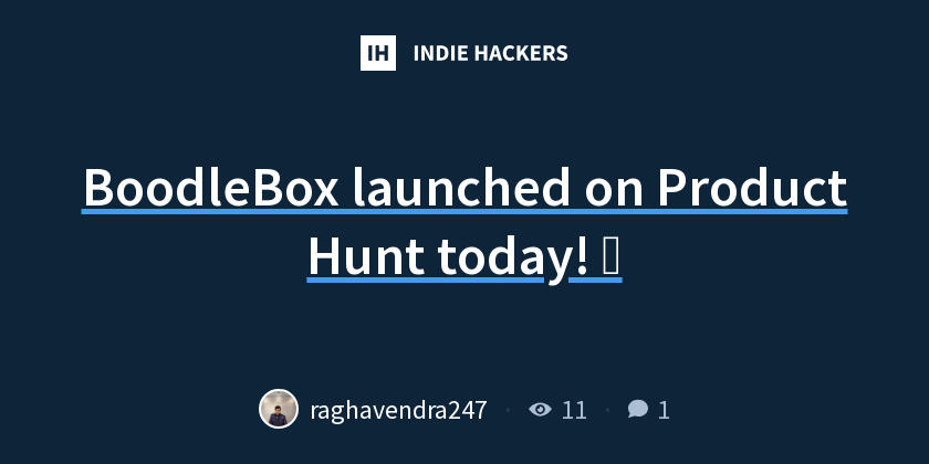 BoodleBox launched on Product Hunt today! 🥳