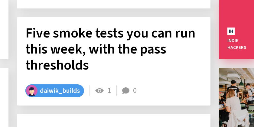 Five smoke tests you can run this week, with the pass thresholds