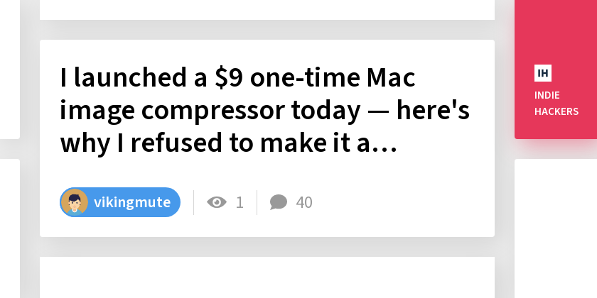 I launched a $9 one-time Mac image compressor today — here's why I refused
   to make it a subscription