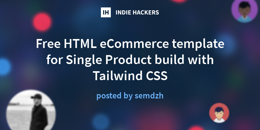 Free HTML eCommerce template for Single Product build with Tailwind CSS ...