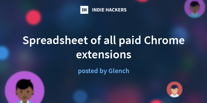Spreadsheet of all paid Chrome extensions