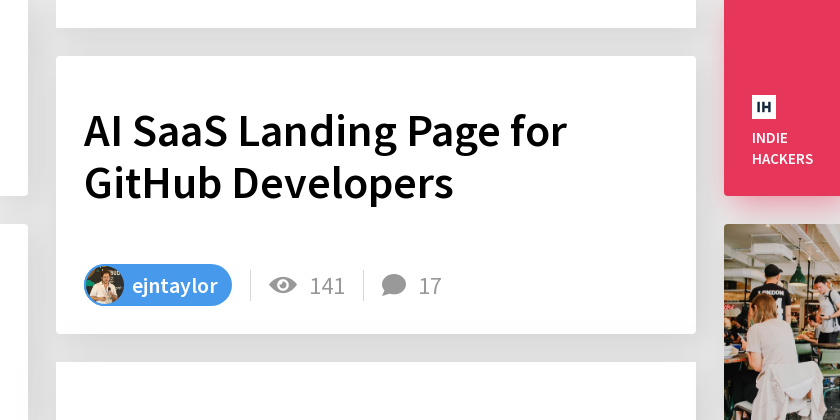 AI SaaS Landing Page for GitHub Developers - Indie Hackers