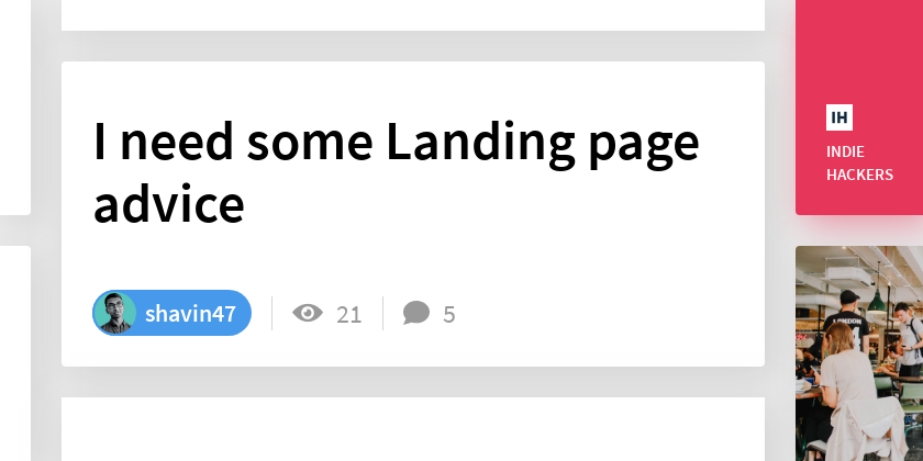 I need some Landing page advice