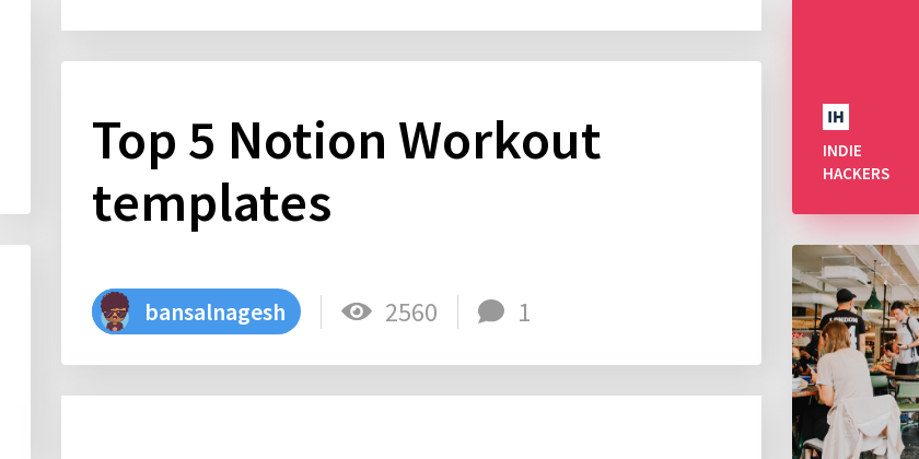 Top 5 Notion Workout templates Indie Hackers