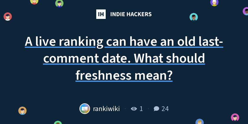 A live ranking can have an old last-comment date. What should freshness mean?
