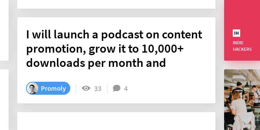 I will launch a podcast on content promotion, grow it to 10,000+ downloads per month and document the entire process.