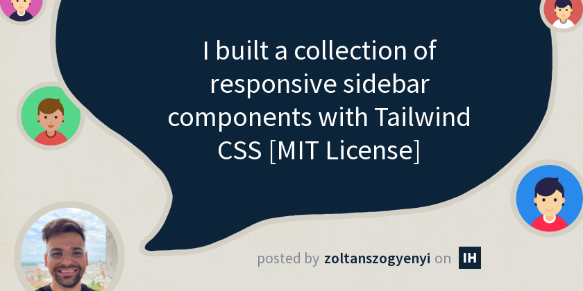 I built a collection of responsive sidebar components with Tailwind CSS ...