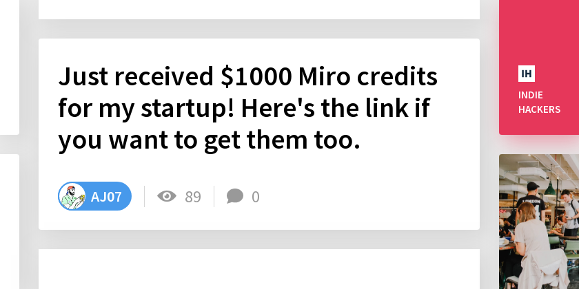 It's the most amazing collaboration design tool I have encountered.
 If you are an AWS Activate members you can get $1,000 miro credits too! That's a