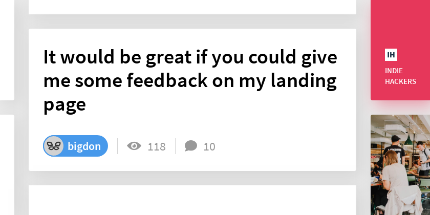 It would be great if you could give me some feedback on my landing page ...