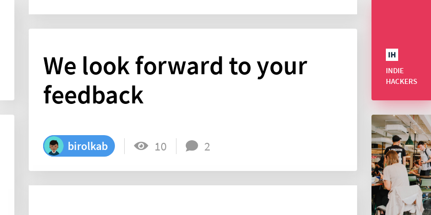 We Look Forward To Your Feedback
