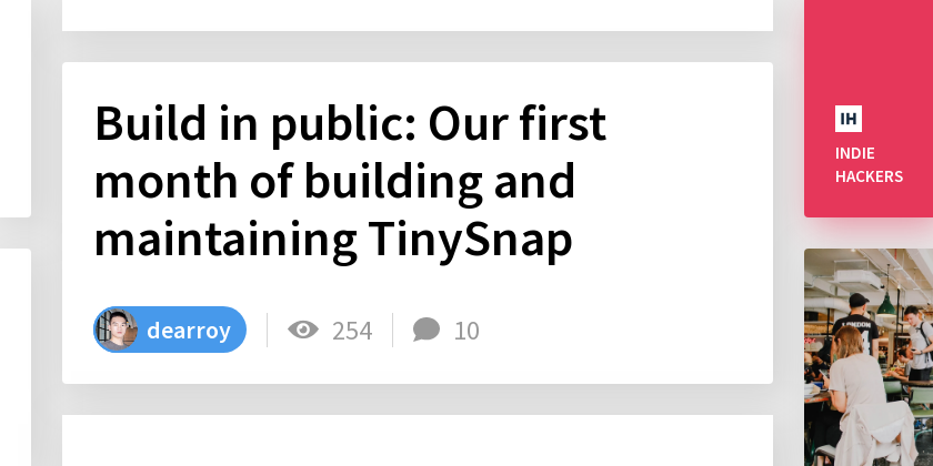 TinySnap Launch Timeline