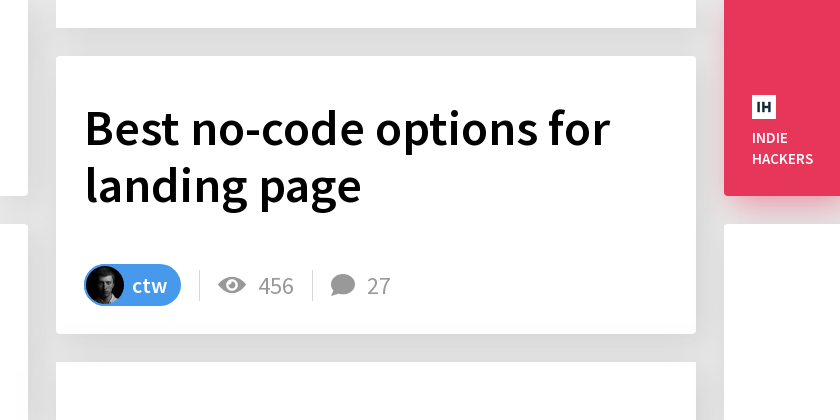 Best no-code options for landing page - Indie Hackers