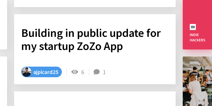 Building in public update for my startup ZoZo App - Indie Hackers