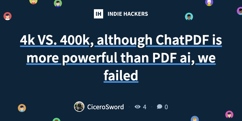 4k VS. 400k, although ChatPDF is more powerful than PDF ai, we failed ...