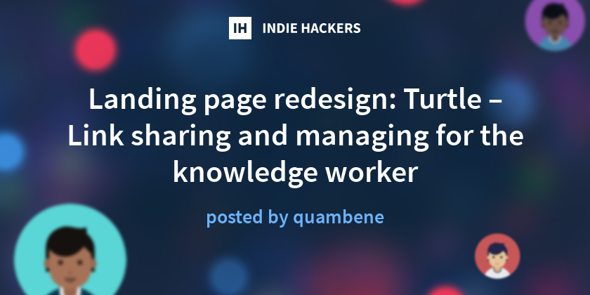 Landing page redesign: Turtle – Link sharing and managing for the ...