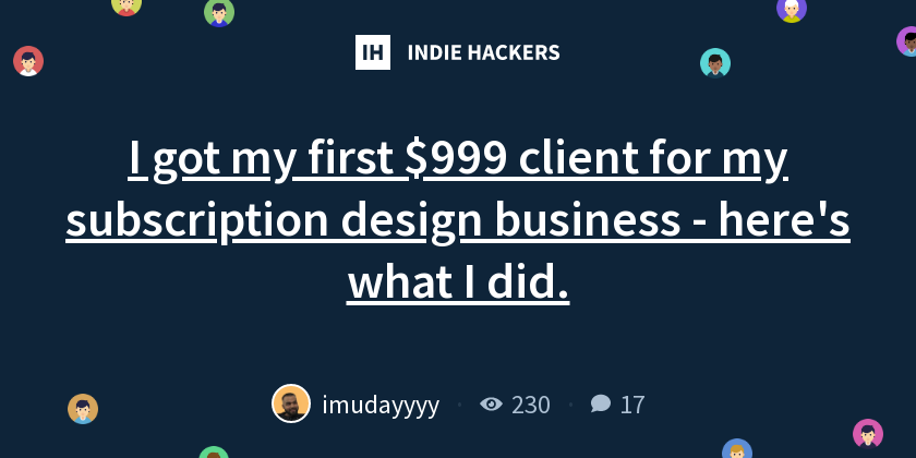 I got my first $999 client for my subscription design business - here's ...
