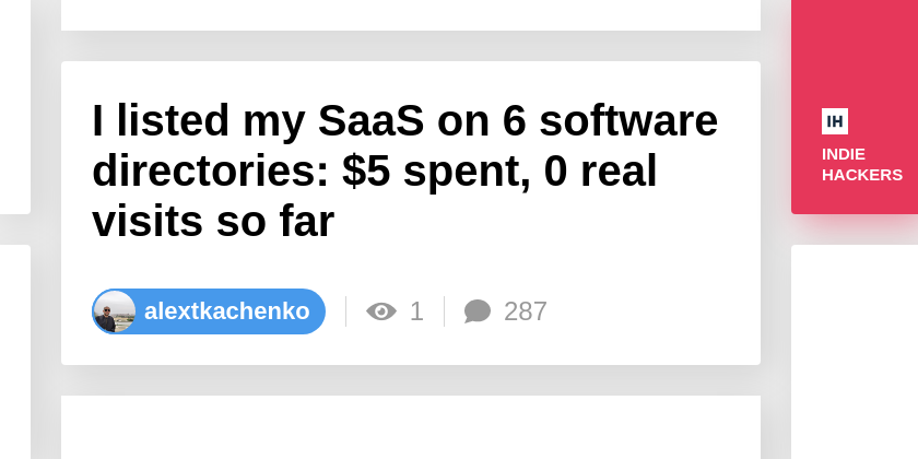 I listed my SaaS on 6 software directories: $5 spent, 0 real visits so far
