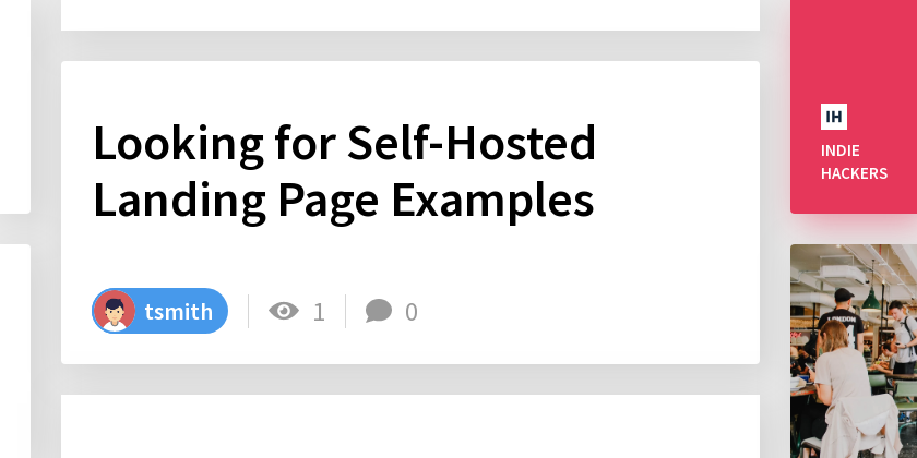Looking for Self-Hosted Landing Page Examples - Indie Hackers