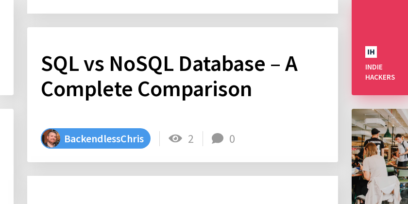 SQL vs NoSQL Database – A Complete Comparison - Indie Hackers