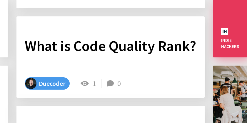 What is Code Quality Rank? - Indie Hackers