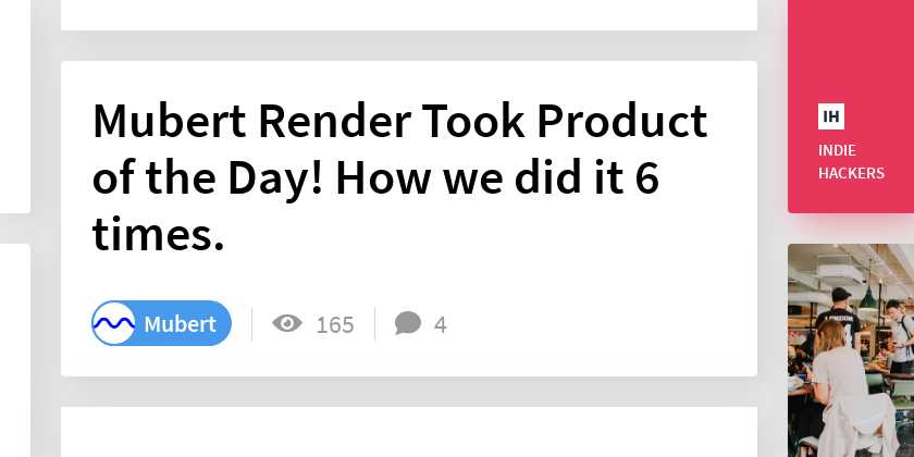 Mubert Render Took Product of the Day! How we did it 6 times. - Indie ...