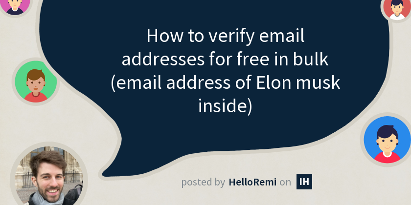 How to verify email addresses for free in bulk (email address of Elon