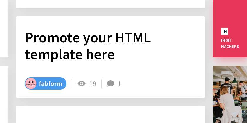 Promote your HTML template here - Indie Hackers