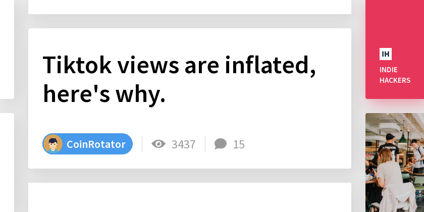 Tiktok views are inflated, here's why. - Indie Hackers