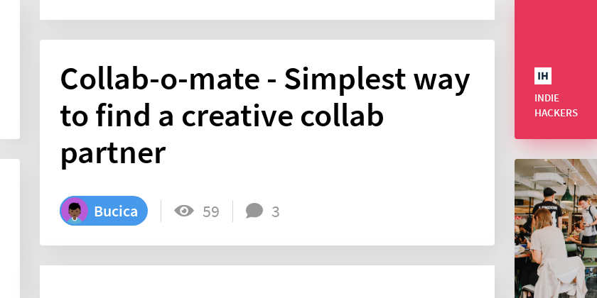 Collab-o-mate - Simplest way to find a creative collab partner - Indie ...