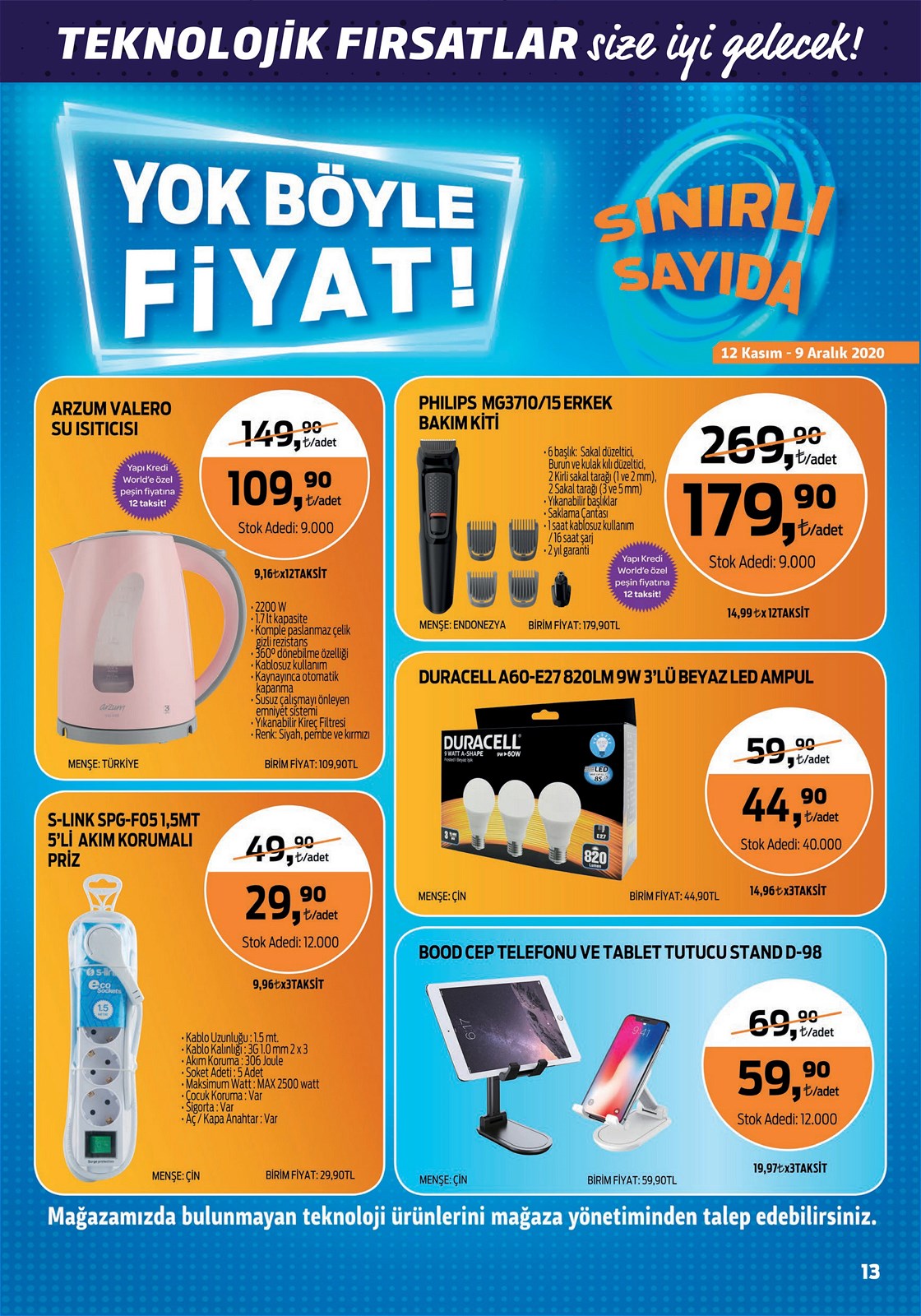 12.11.2020 Migros broşürü 13. sayfa