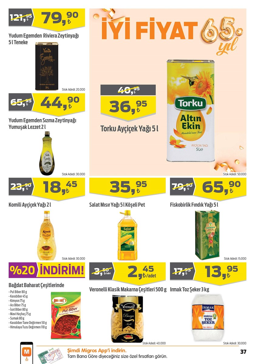 26.09.2019 Migros broşürü 37. sayfa