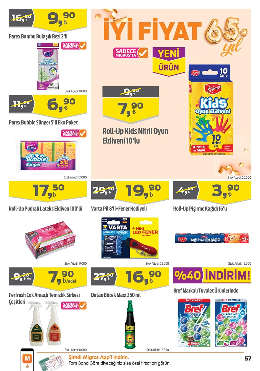 26.09.2019 Migros broşürü 57. sayfa