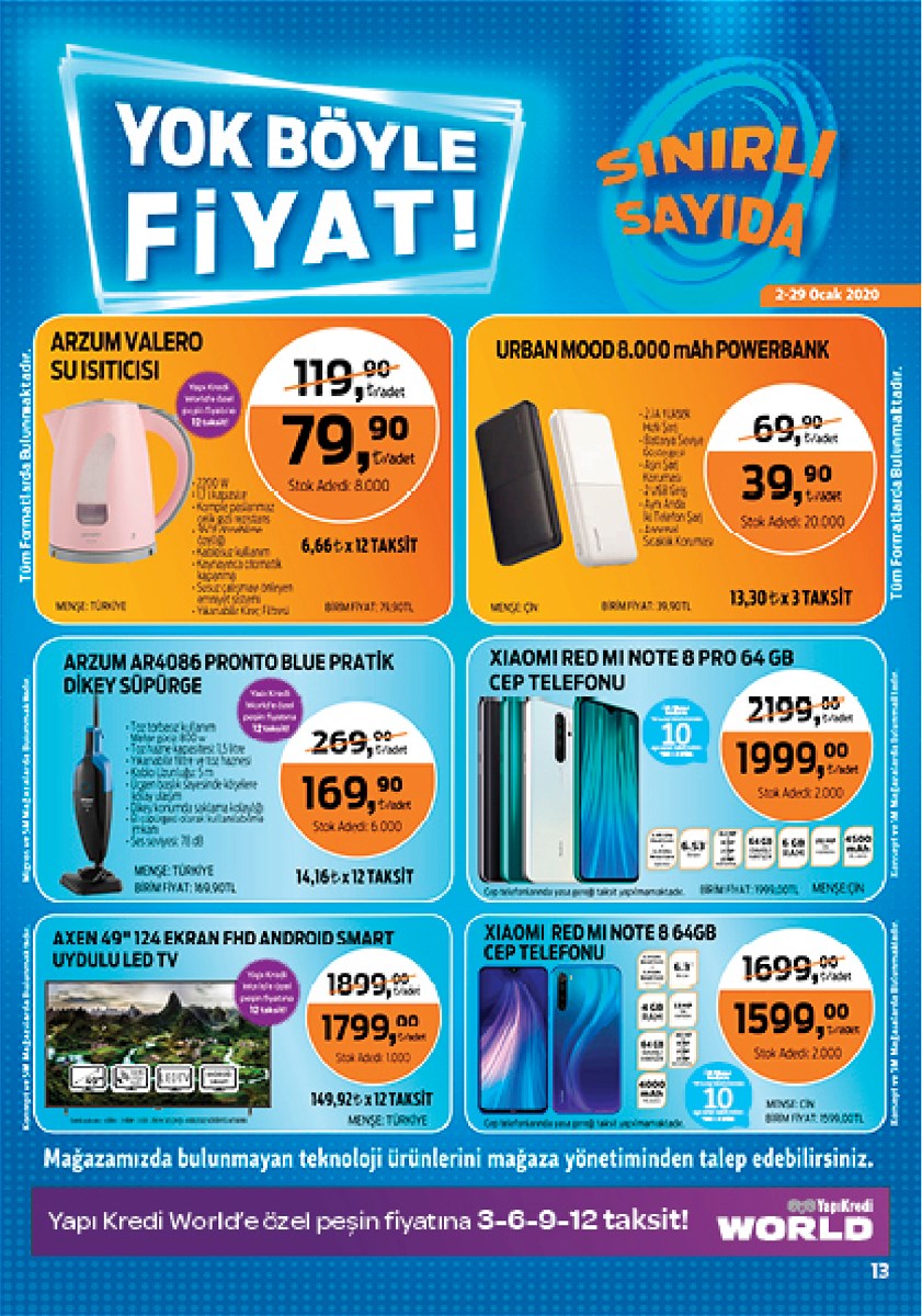 16.01.2020 Migros broşürü 13. sayfa