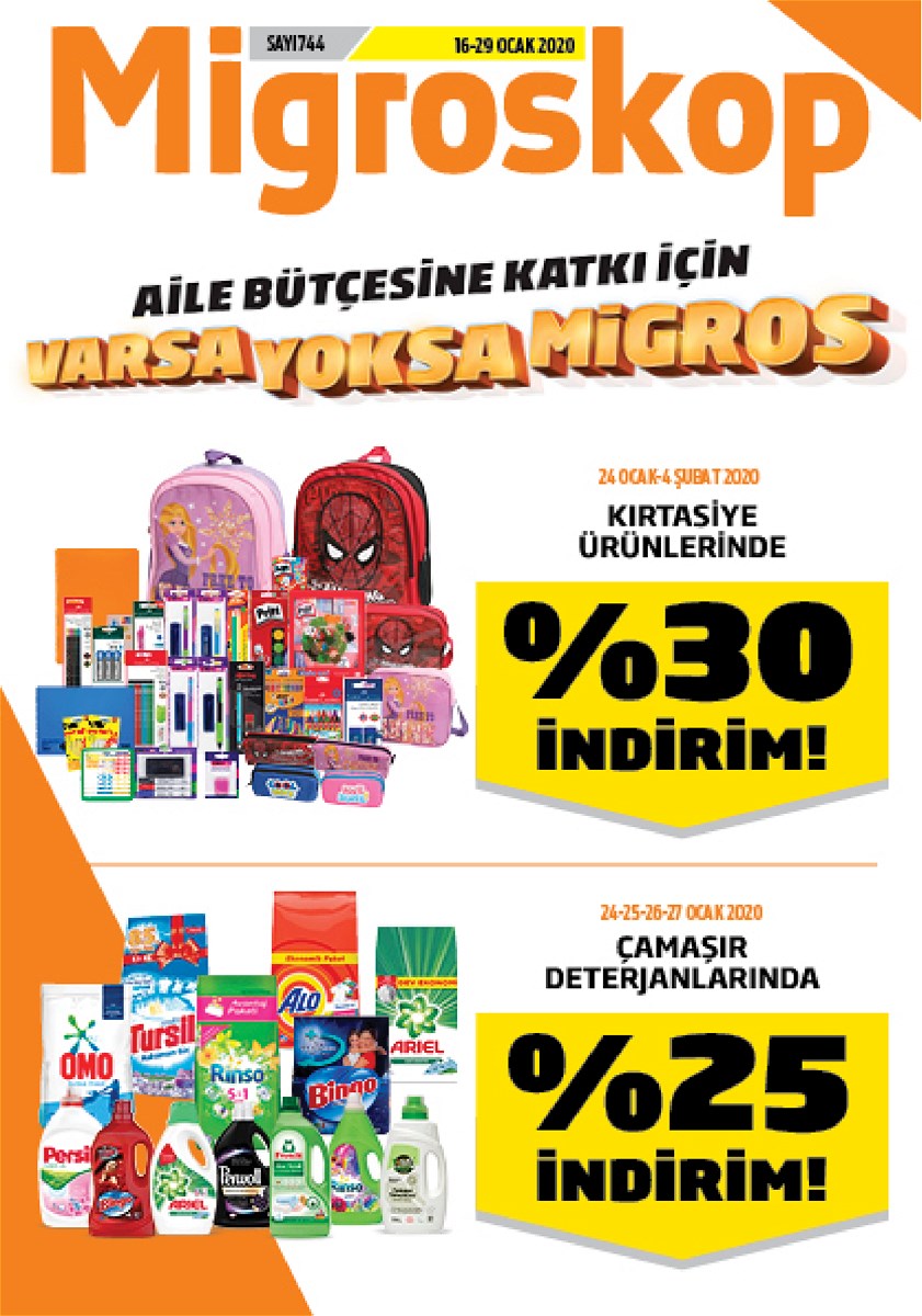 16.01.2020 Migros broşürü 1. sayfa