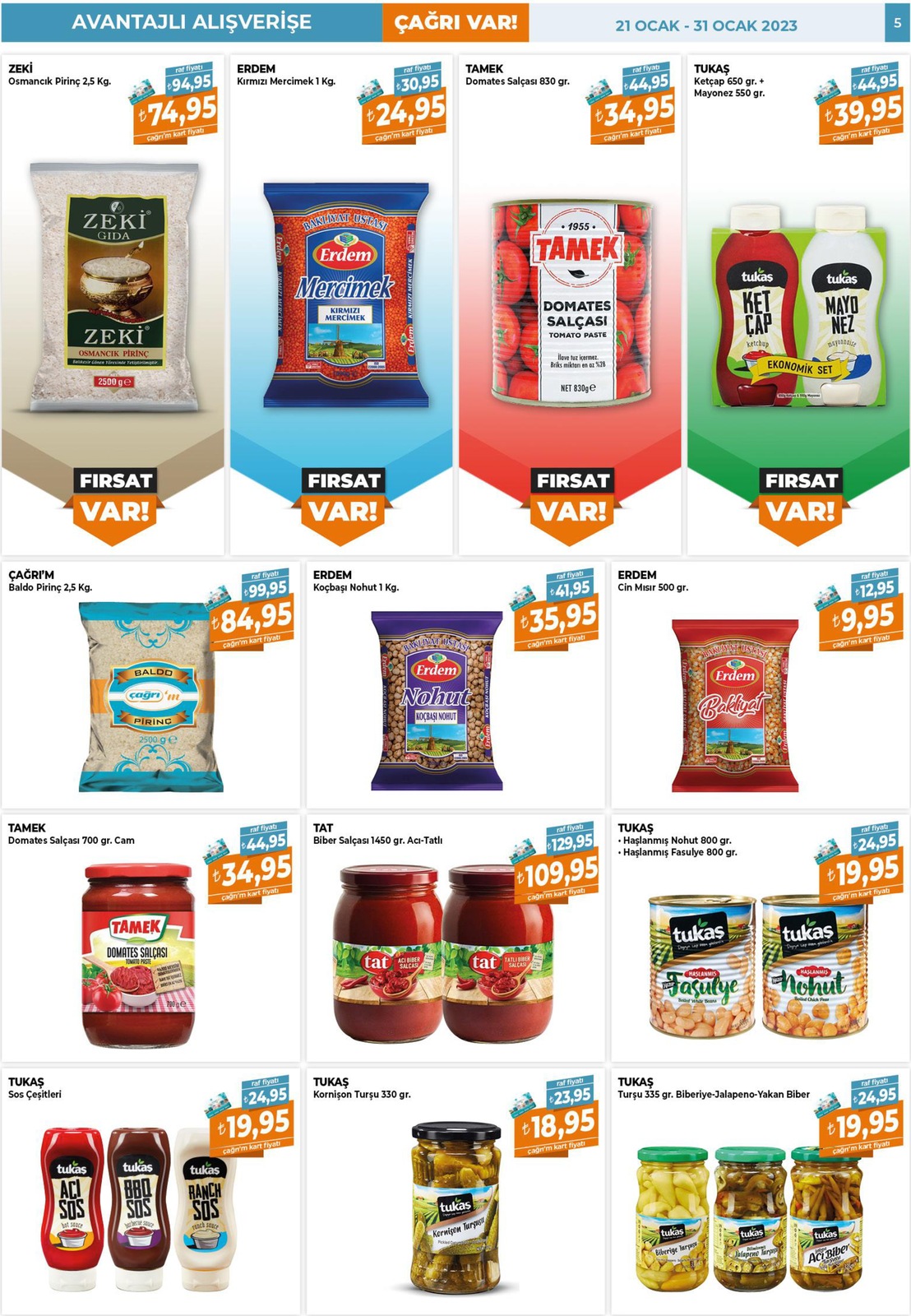 21.01.2023 Çağrı Market broşürü 5. sayfa