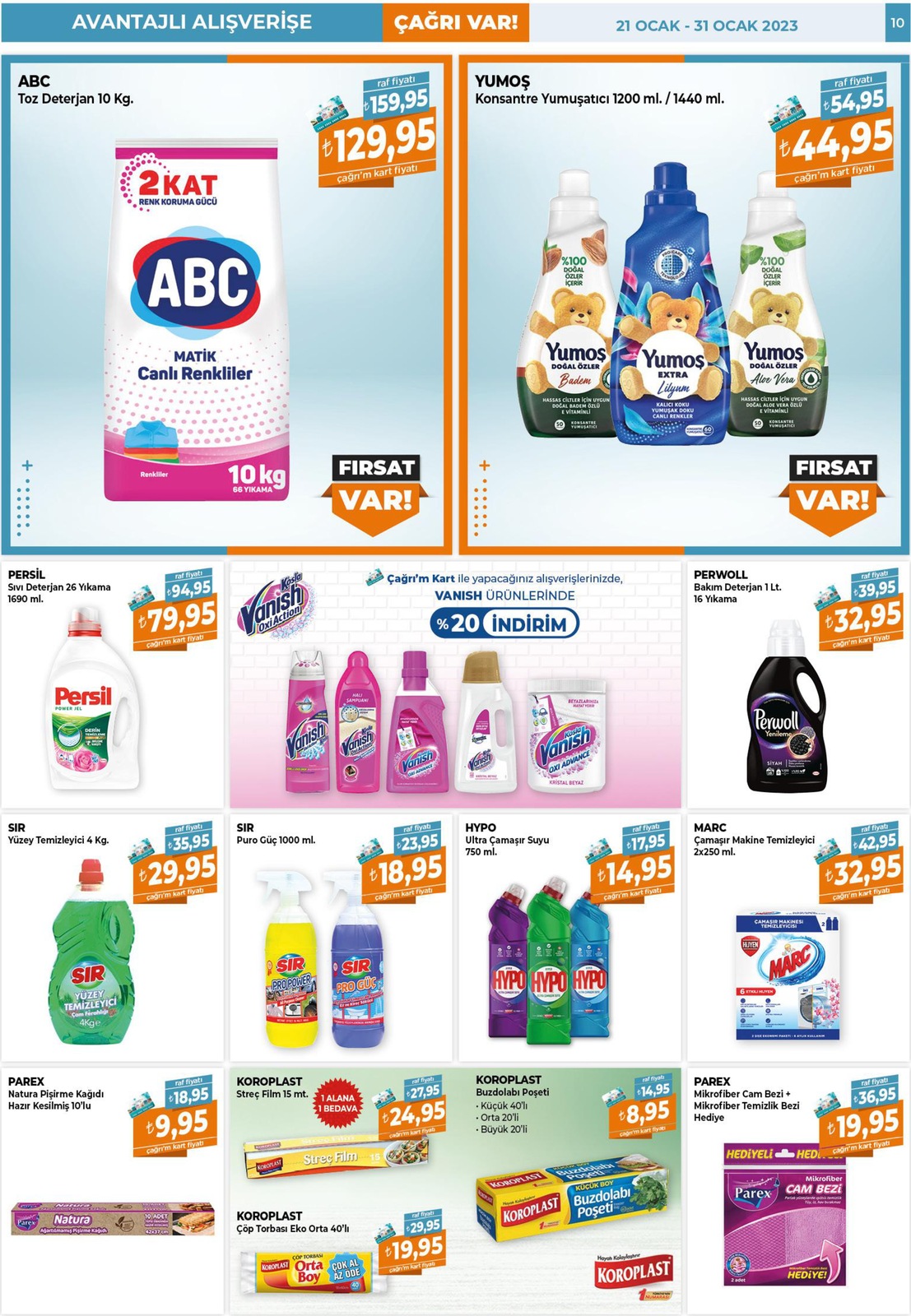 21.01.2023 Çağrı Market broşürü 10. sayfa