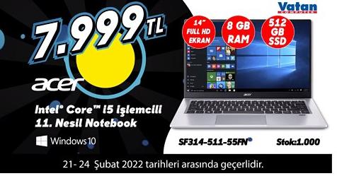 Acer Intel Core i5 Işlemcili 11. Nesil Notebook image