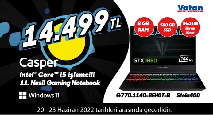 Casper Intel® Core ™ İ5 İşlemcili 11. Nesil Gaming Notebook image