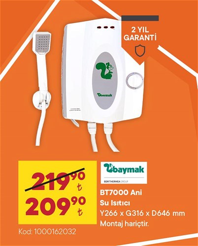 Baymak BT7000 Ani Su Isıtıcı image