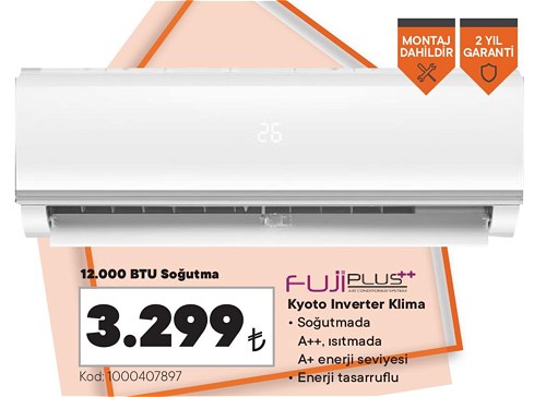 Fuji Plus Kyoto 12000 Btu Inverter Klima image
