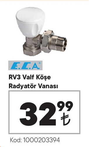 ECA RV3 Valf Köşe Radyatör vanası image