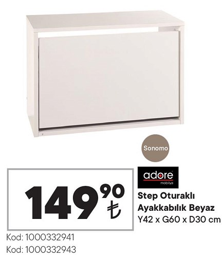 Adore Step Oturaklı Ayakkabılık Beyaz image