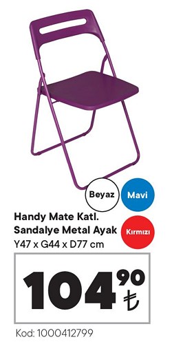 Handy Mate Katlanabilir Sandalye Metal Ayak image