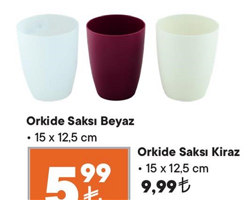 Orkide Saksı Beyaz 15x12,5 cm image